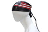 American Flag Leather Skull Cap
