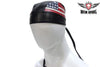 American Flag Leather Skull Cap