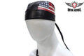 American Flag Leather Skull Cap