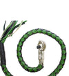 42" X 2" Hand-braided Naked Leather Get Back Whip - Black/Green
