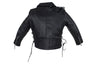 Teens Leather Motorcycle Jacket With Snap Down Collar