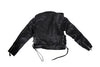 Teens Leather Motorcycle Jacket With Snap Down Collar