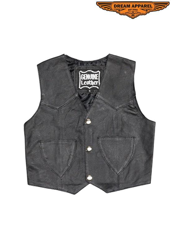 Toddler Kids Plain Leather Vest
