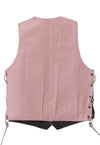 Kids Pink Leather Vest With Side Laces
