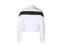 Women's White Lightweight Textile Jacket W/ Black Stripe
