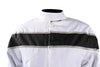 Women's White Lightweight Textile Jacket W/ Black Stripe