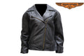 Womens Motorcycle Jacket With Snap Down Collar