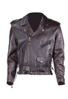 Mens Leather Motorcycle Jacket With Eagle