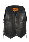 Mens Plain Leather Motorcycle Vest