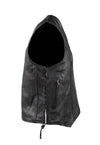 Mens Plain Leather Vest With Gun Pocket
