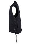 Mens Plain Denim Vest With 5 Snaps