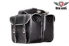 Leather Motorcycle Saddlebag With Light Reflector