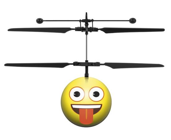 Crazy Face Emoji IR UFO Ball Helicopter
