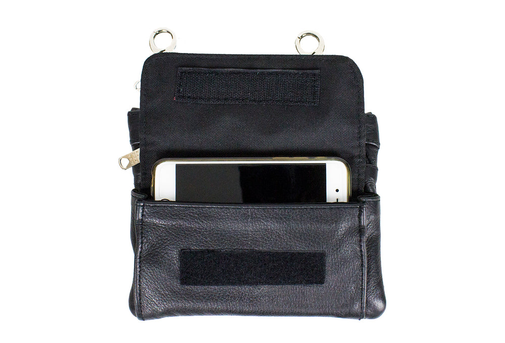 Women's Premium Four-Pocket Motorcycle Leather Belt Bag