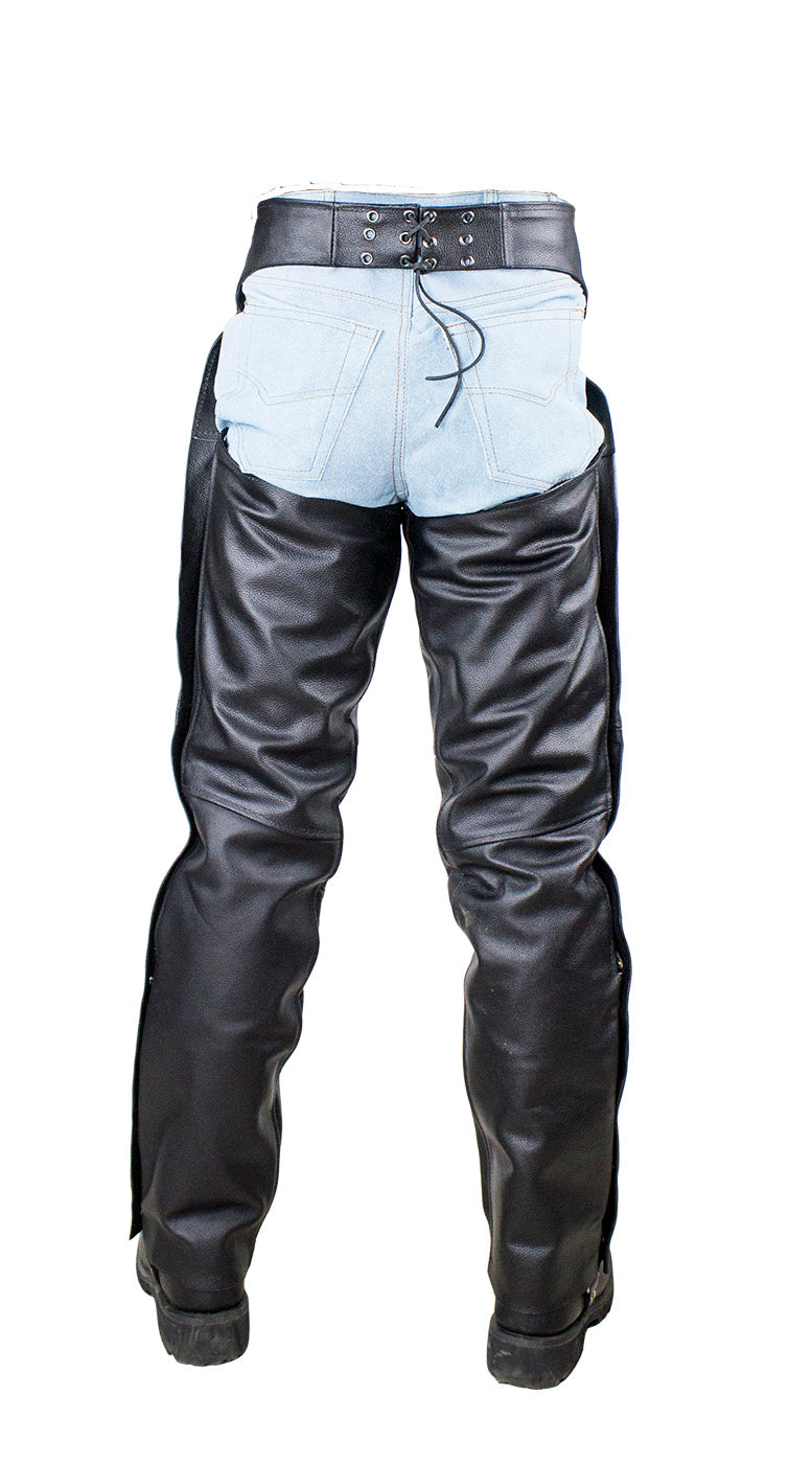 Plain Black Split Leather Chaps