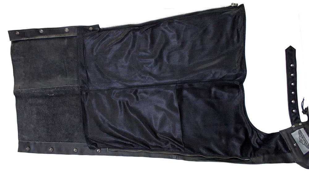 Plain Black Split Leather Chaps