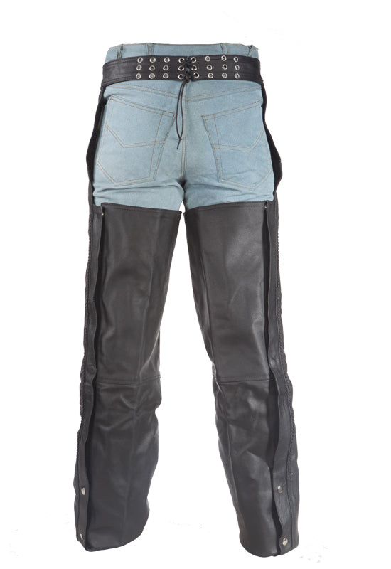 Leather Chaps With Braid