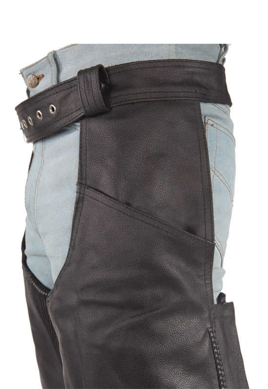 Leather Chaps With Braid