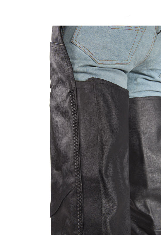 Leather Chaps With Braid