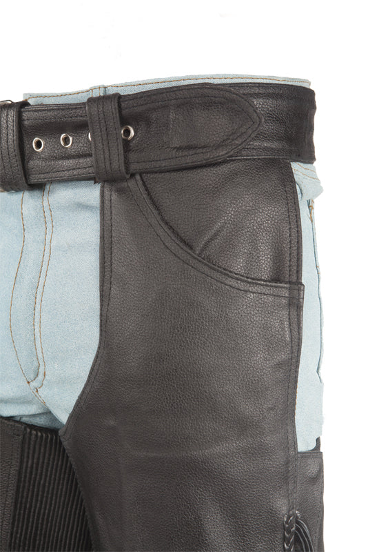 Motorcycle Chaps With Braid & Fringe