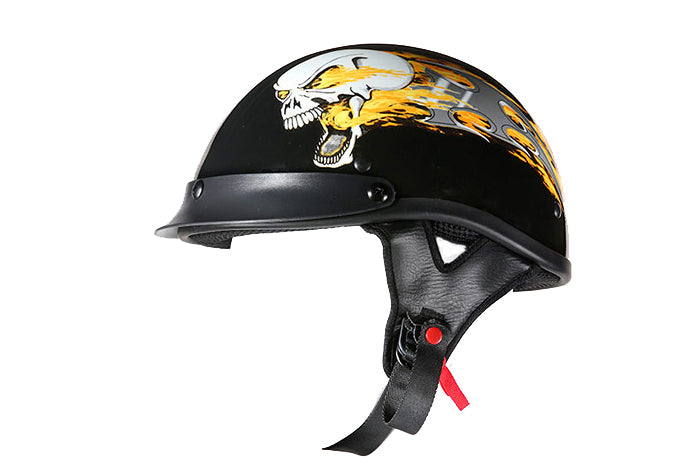DOT Approved Helmet With Flaming Skull