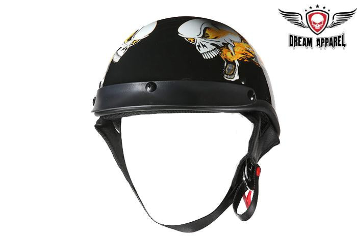 DOT Approved Helmet With Flaming Skull