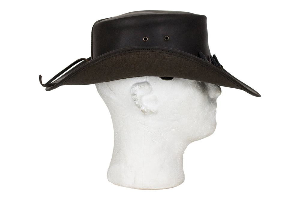 Genuine Black Leather Alligator Hat
