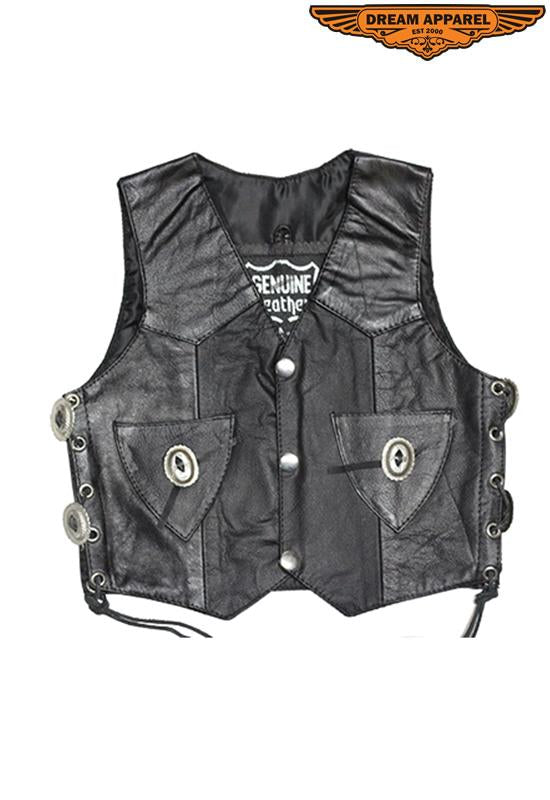 Toddler Kids Vest With Side Laces & Concho