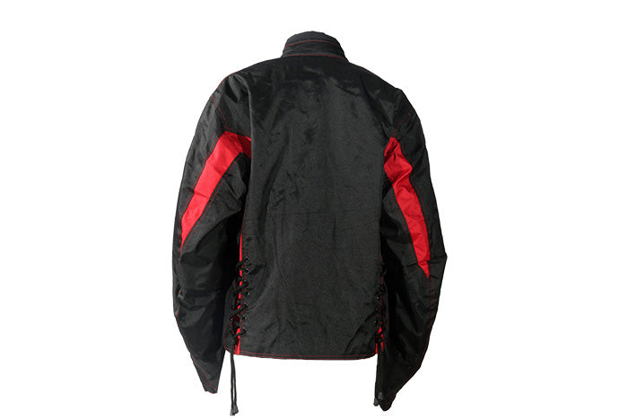 Womens Black & Red Textile Jacket