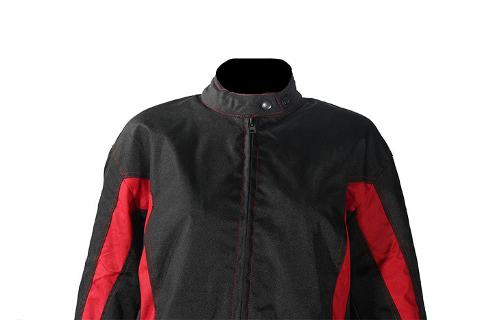Womens Black & Red Textile Jacket