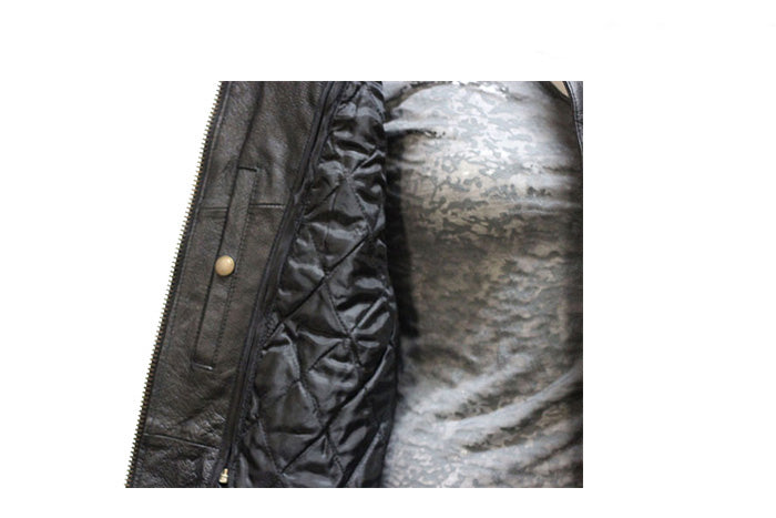 Womens Leather Jacket With Reflective Piping