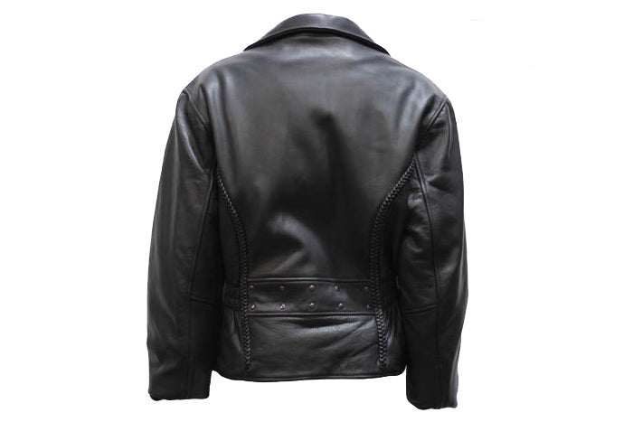 Womens Motorcycle Jacket With Snap Down Collar