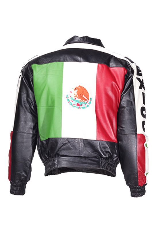 Mens Motorcycle Mexico Flag Jacket