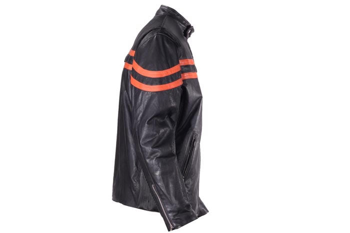 Men Racer Jacket with Orange Stripes