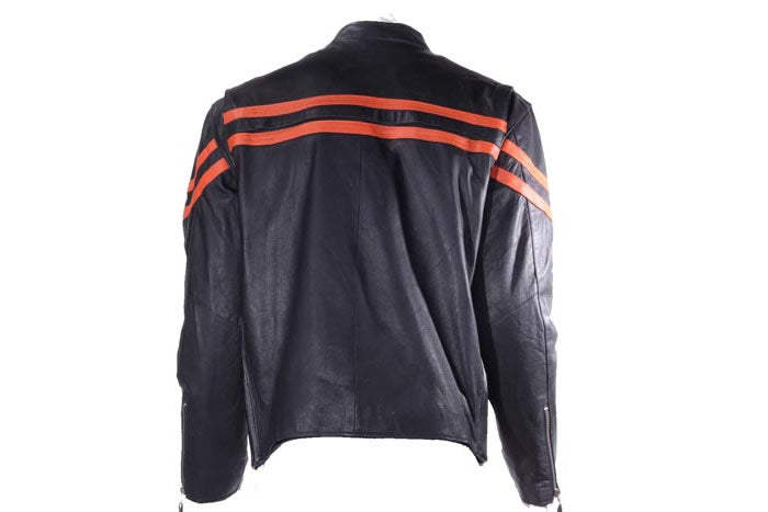 Men Racer Jacket with Orange Stripes