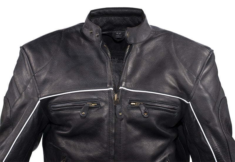 Mens Racer Jacket With Reflective Piping