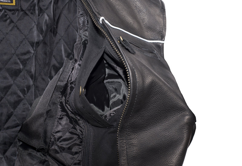Mens Racer Jacket With Reflective Piping
