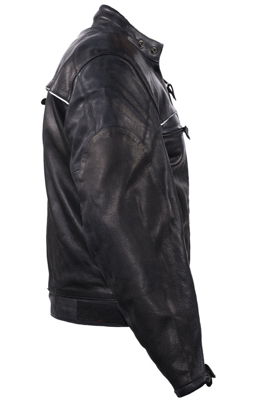Mens Racer Jacket With Reflective Piping