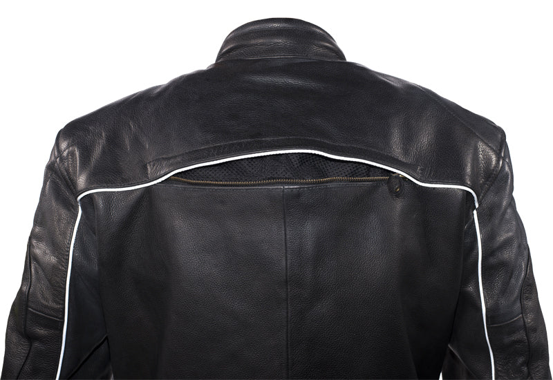 Mens Racer Jacket With Reflective Piping