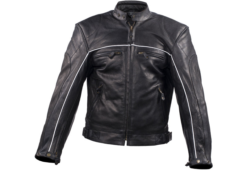 Mens Racer Jacket With Reflective Piping