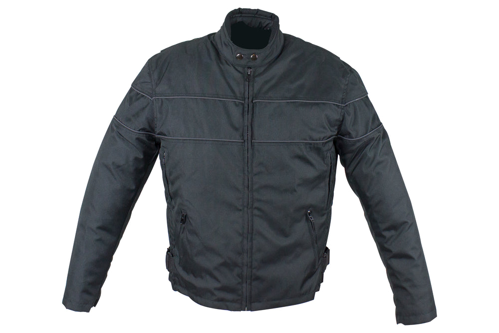 Mens Textile Jacket With Reflective Piping