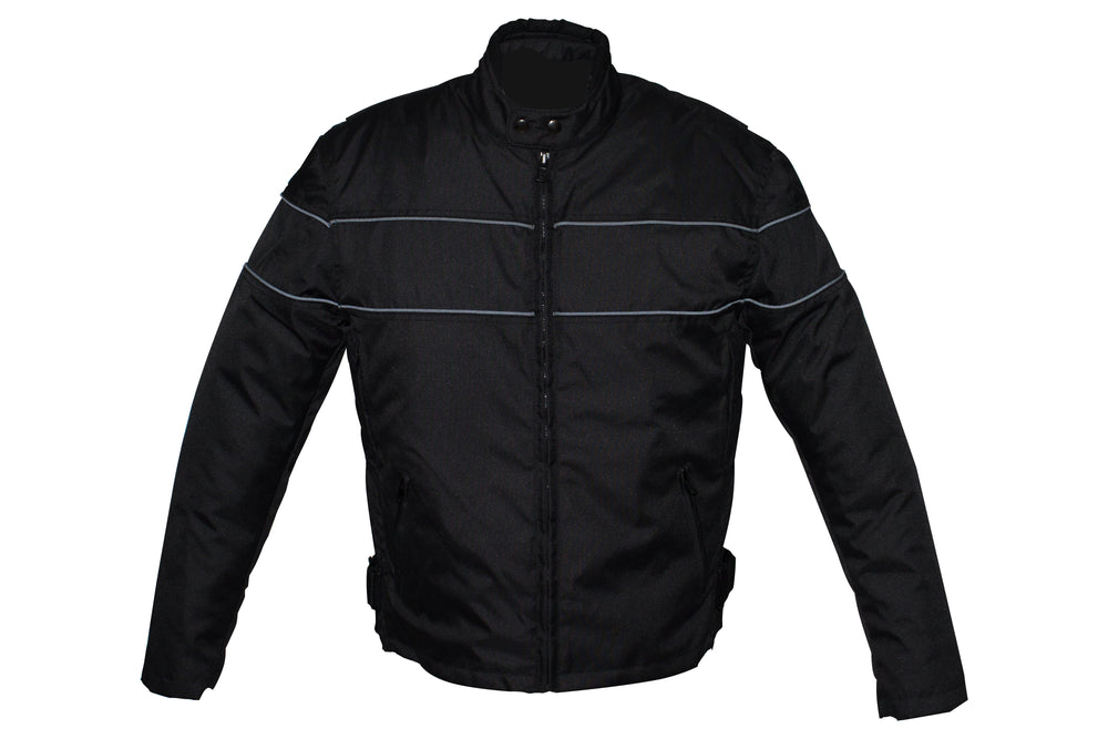 Mens Textile Jacket With Reflective Piping