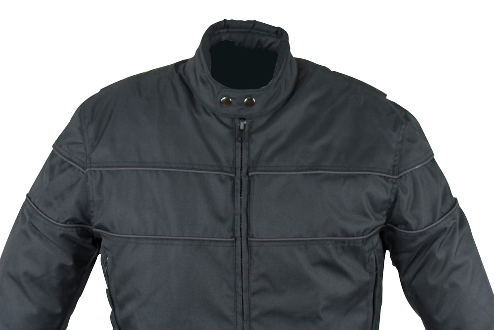 Mens Textile Jacket With Reflective Piping