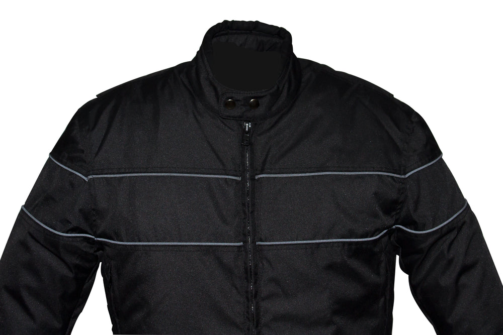 Mens Textile Jacket With Reflective Piping