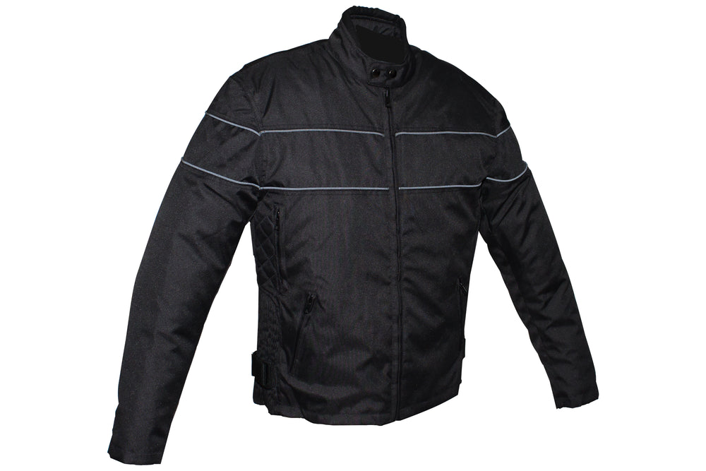 Mens Textile Jacket With Reflective Piping