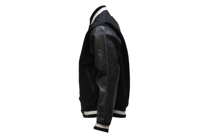 Men's Black & White Varsity Baseball Jacket