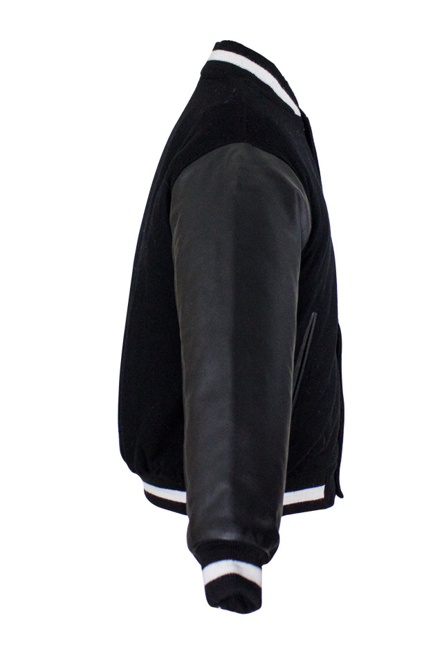 Men's Black & White Varsity Baseball Jacket