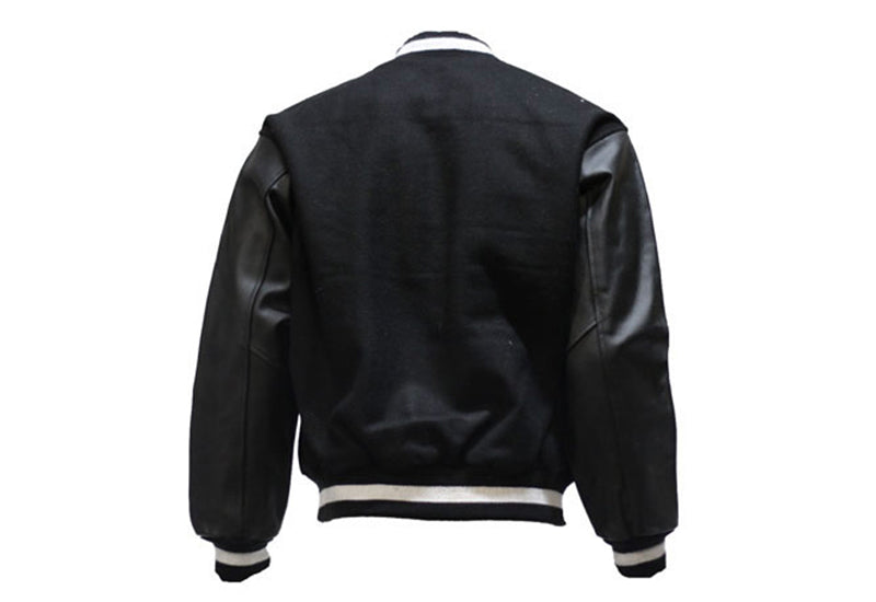 Men's Black & White Varsity Baseball Jacket