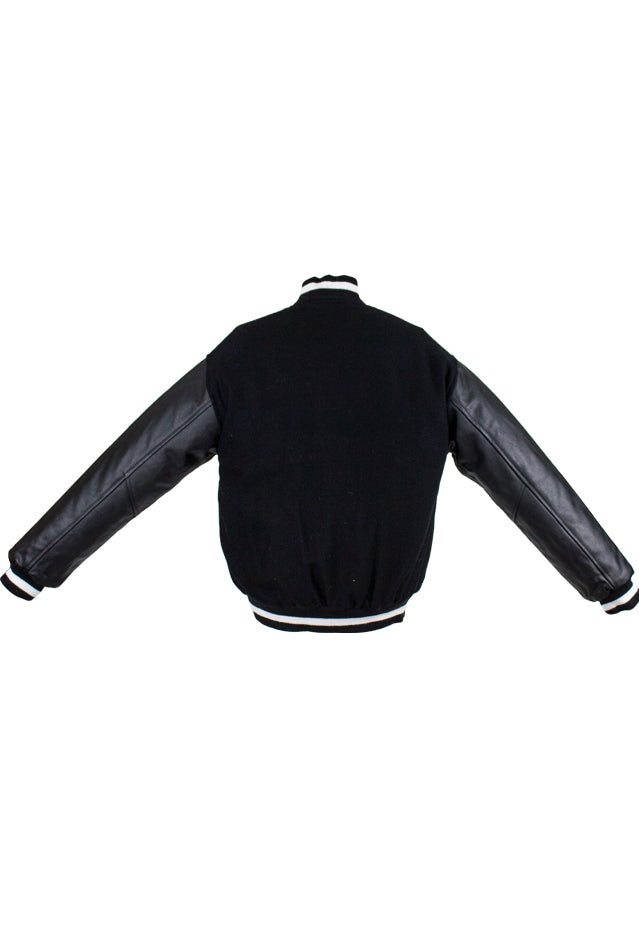 Men's Black & White Varsity Baseball Jacket