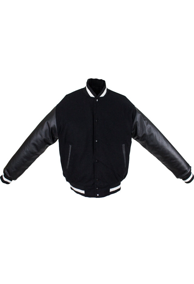Men's Black & White Varsity Baseball Jacket